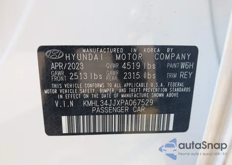 2023 Hyundai Sonata Hybrid Sel z USA, uszkodzony, nr VIN KMHL34JJXPA067529